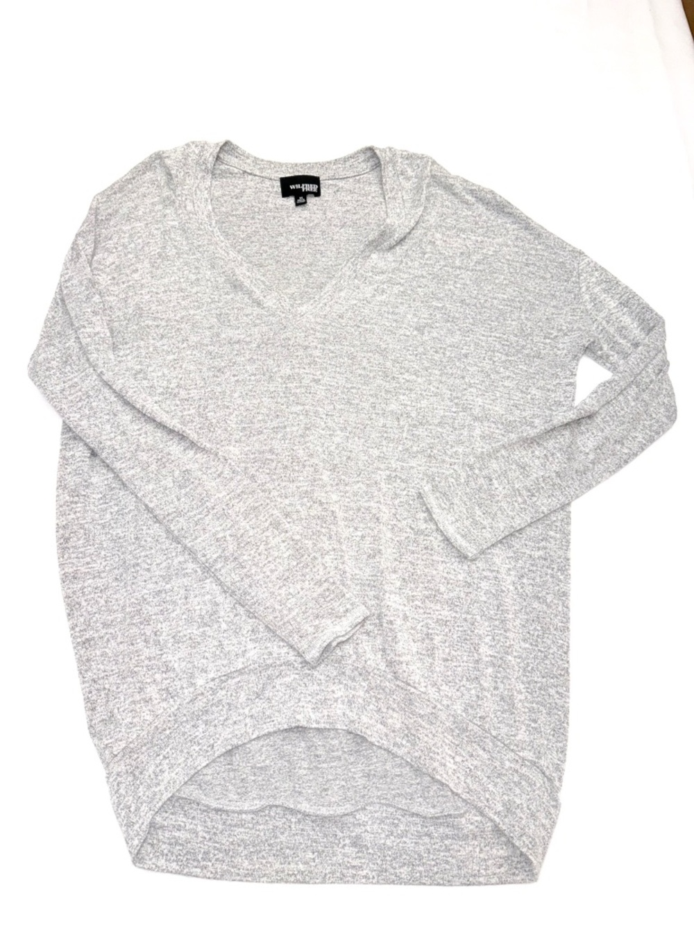 WILFRED FREE Womens XS Gray Tunic Oversized Long Sleeve VNeck Tshirt N17